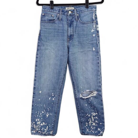 Madewell The Dad Jeans Blue Size 24 Distressed Heritage Denim - Picture 3 of 14